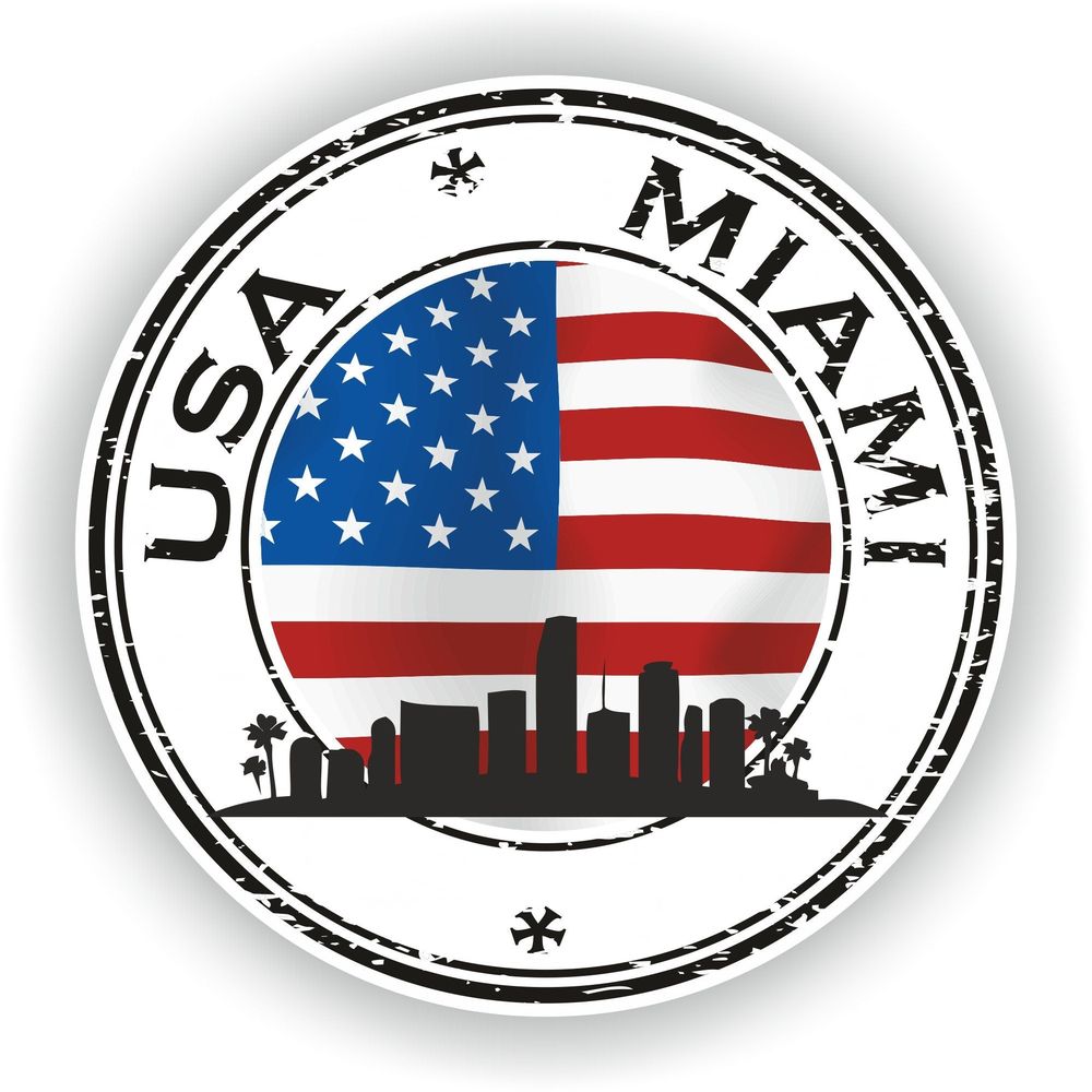 USA Miami United States Seal Round Flag