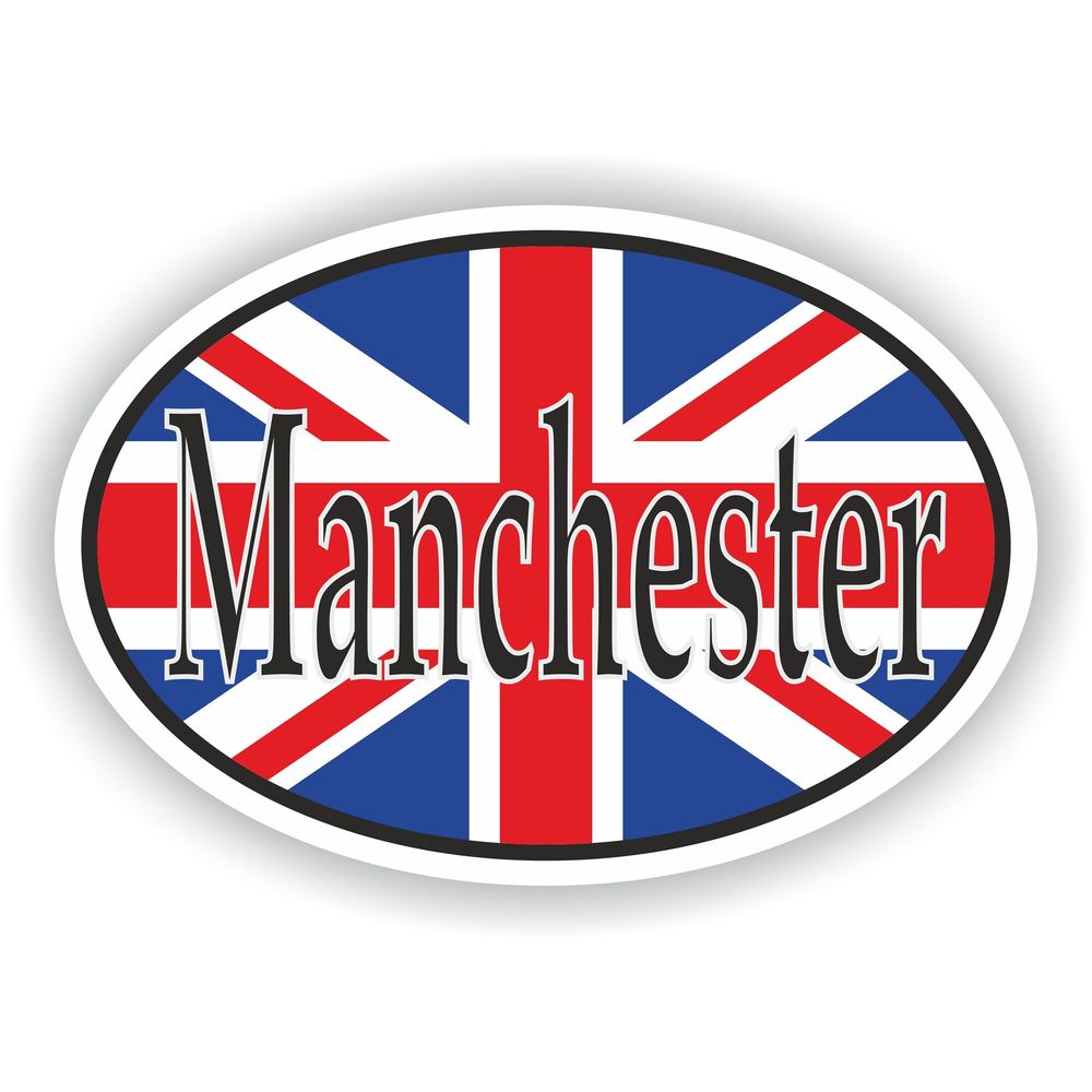 Manchester United Kingdom UK City Country Code Oval With Flag