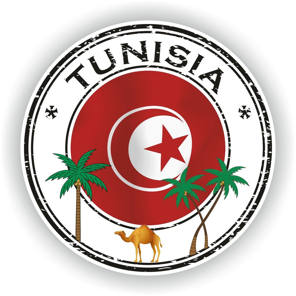 Tunisia Seal Round Flag