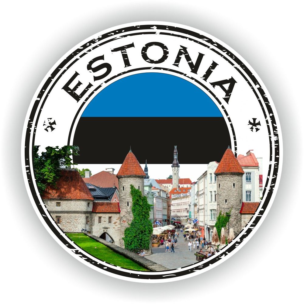 Estonia Seal Round Flag