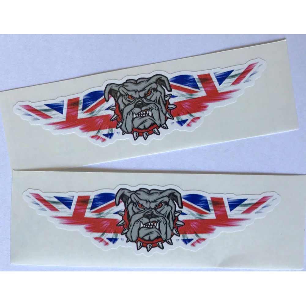 British Bulldog With Union Jack Wings 2 x