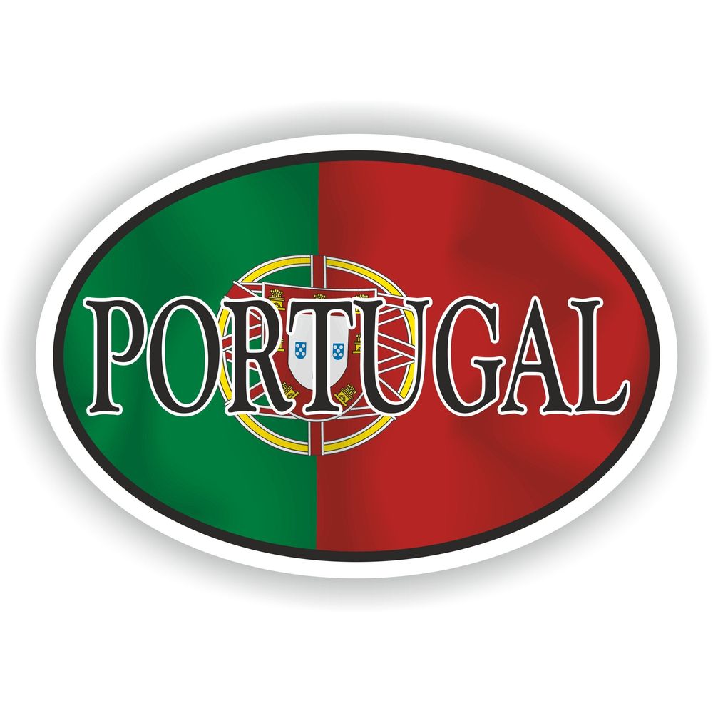 Portugal Country Code Oval With Flag