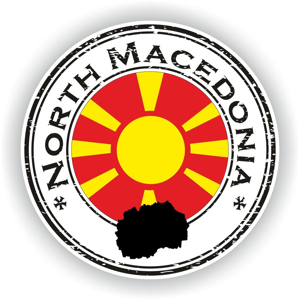 North Macedonia Seal Round Flag