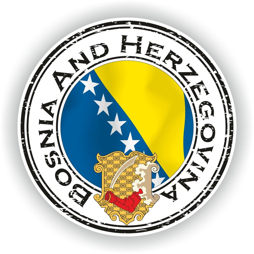 Bosnia And Herzegovina Seal Round Flag