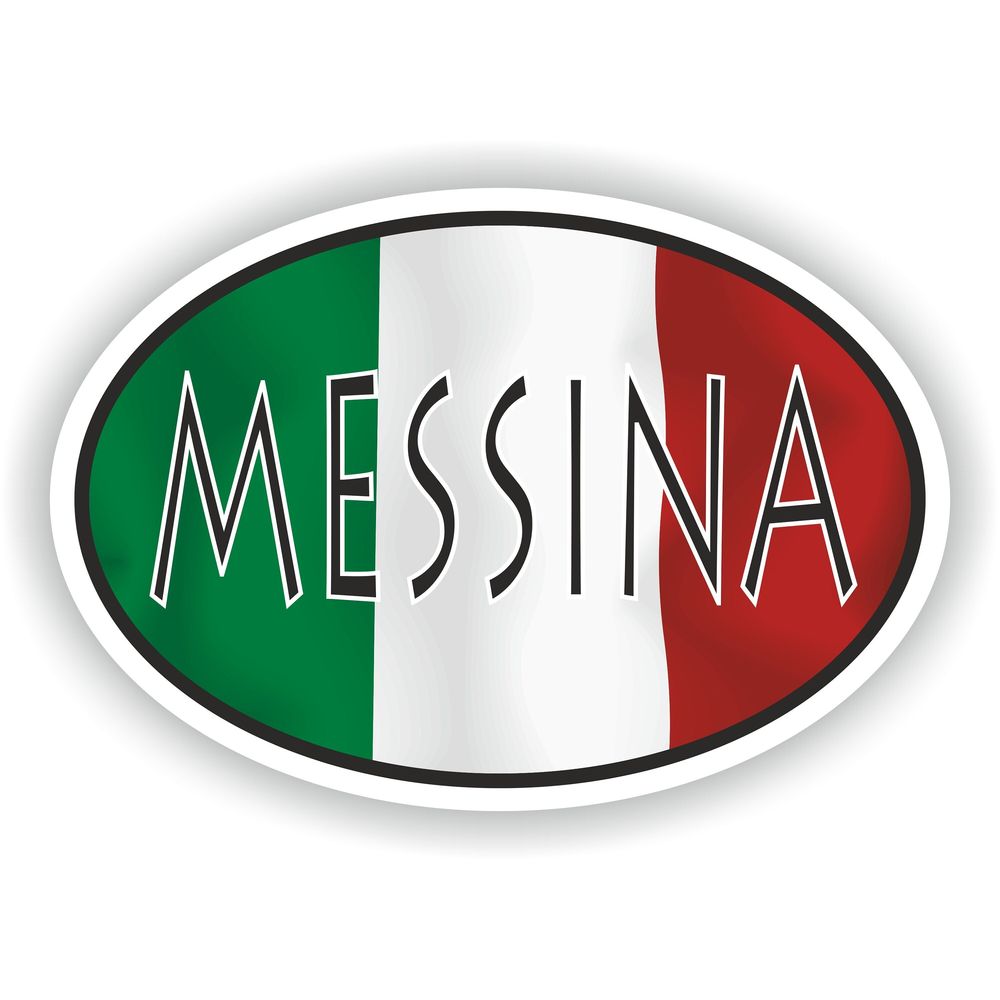 Messina Italy Country Code Oval With Flag