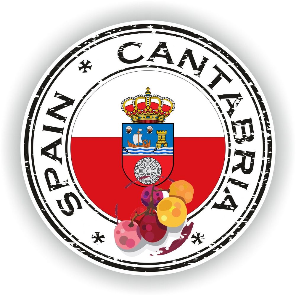 Spain Cantabria Seal Round Flag