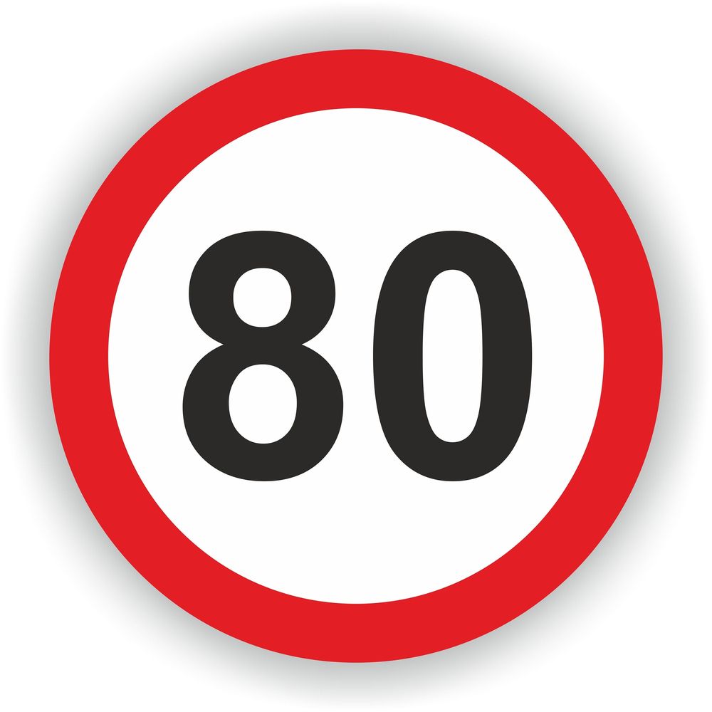 Speed Limit 80 Warning