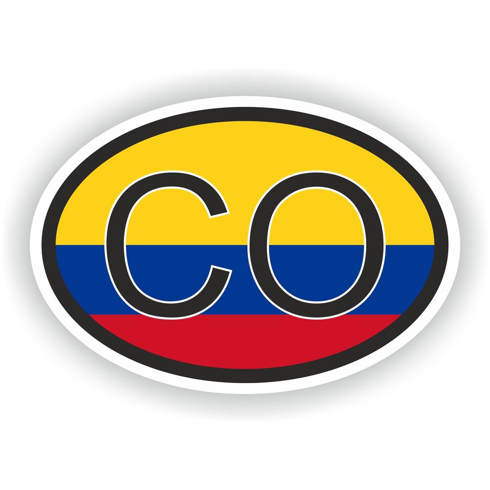 Colombia Country Code Oval With Flag