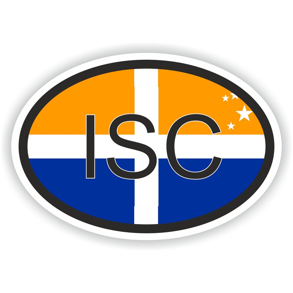 Isc Isle Of Scilly Country Code Oval With Flag
