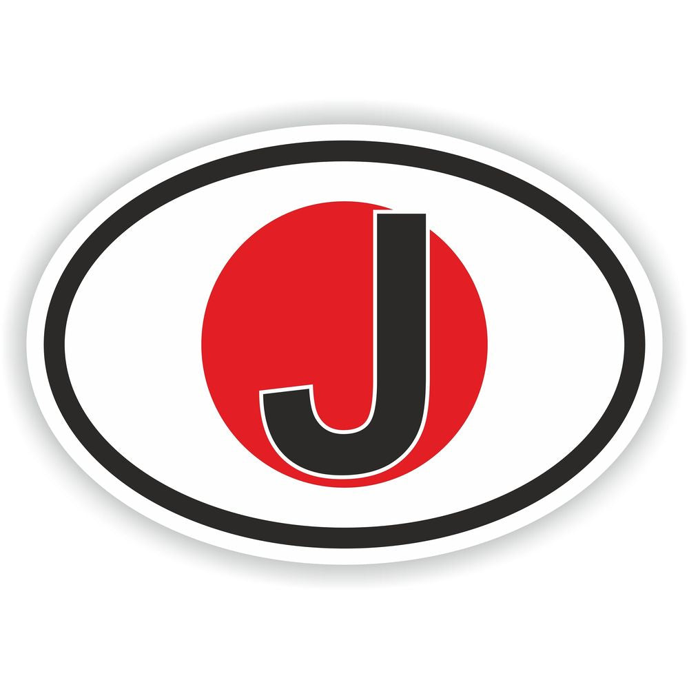 Japan Country Code Oval With Flag