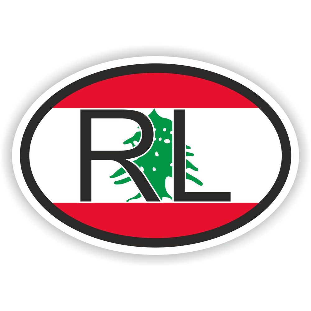 Lebanon Country Code Oval With Flag