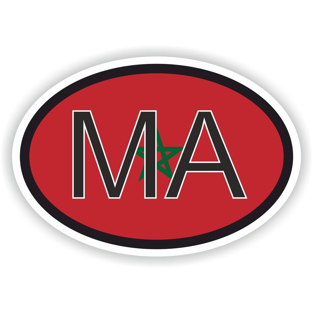 Morocco Country Code Oval With Flag