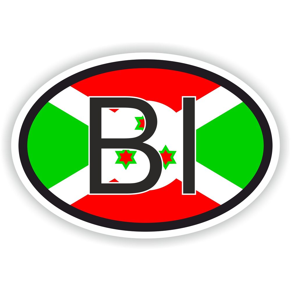 Burundi Country Code Oval With Flag