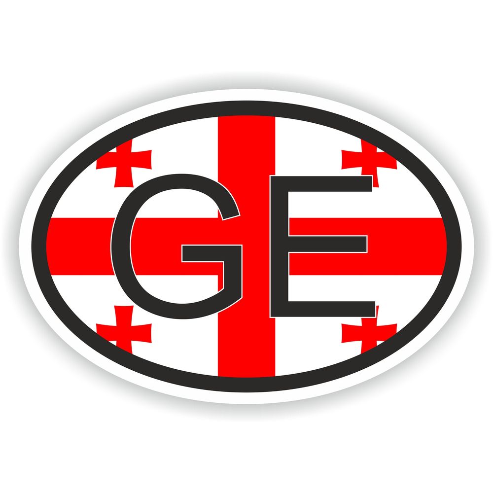 Georgia Europe Country Code Oval With Flag