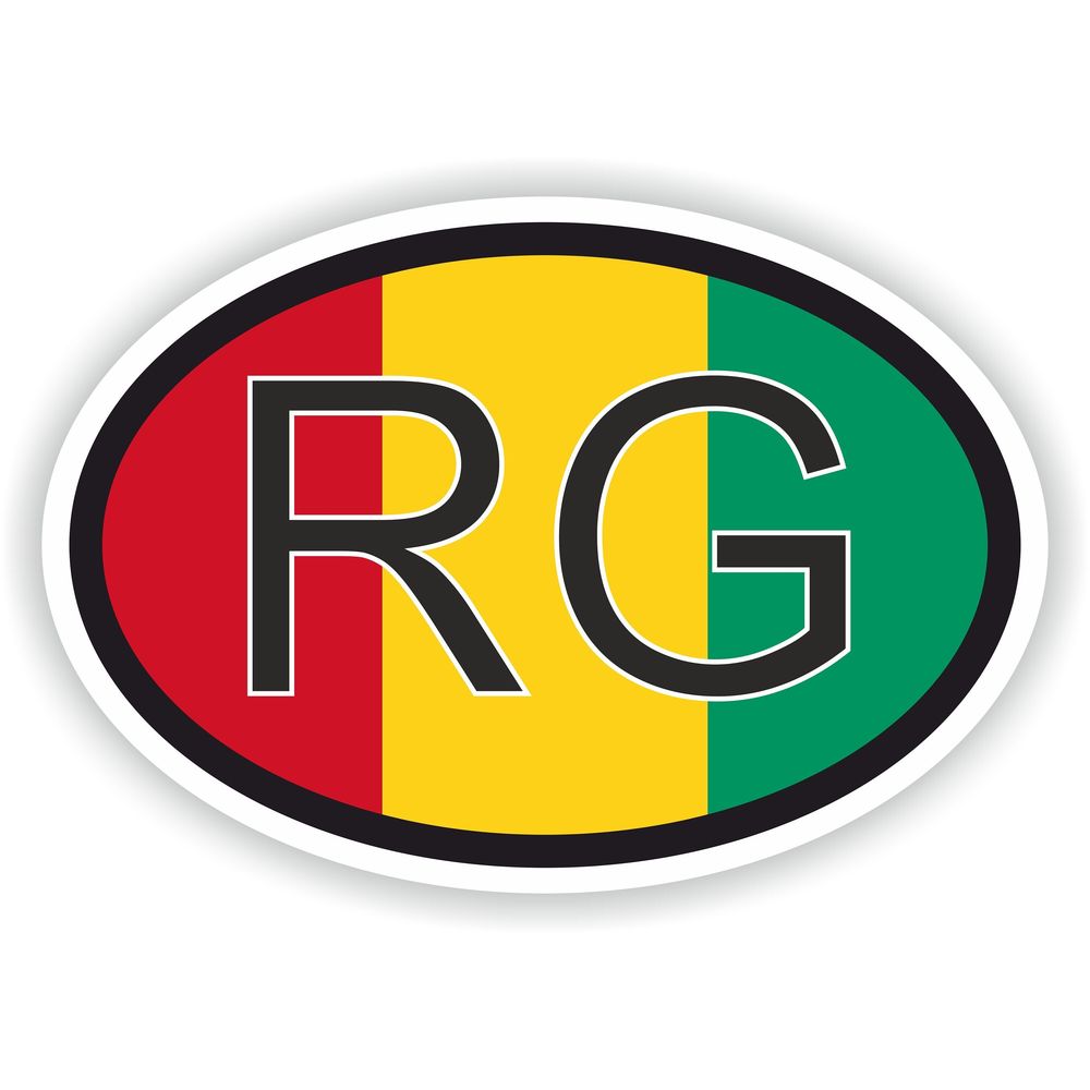 Guinea Country Code Oval With Flag