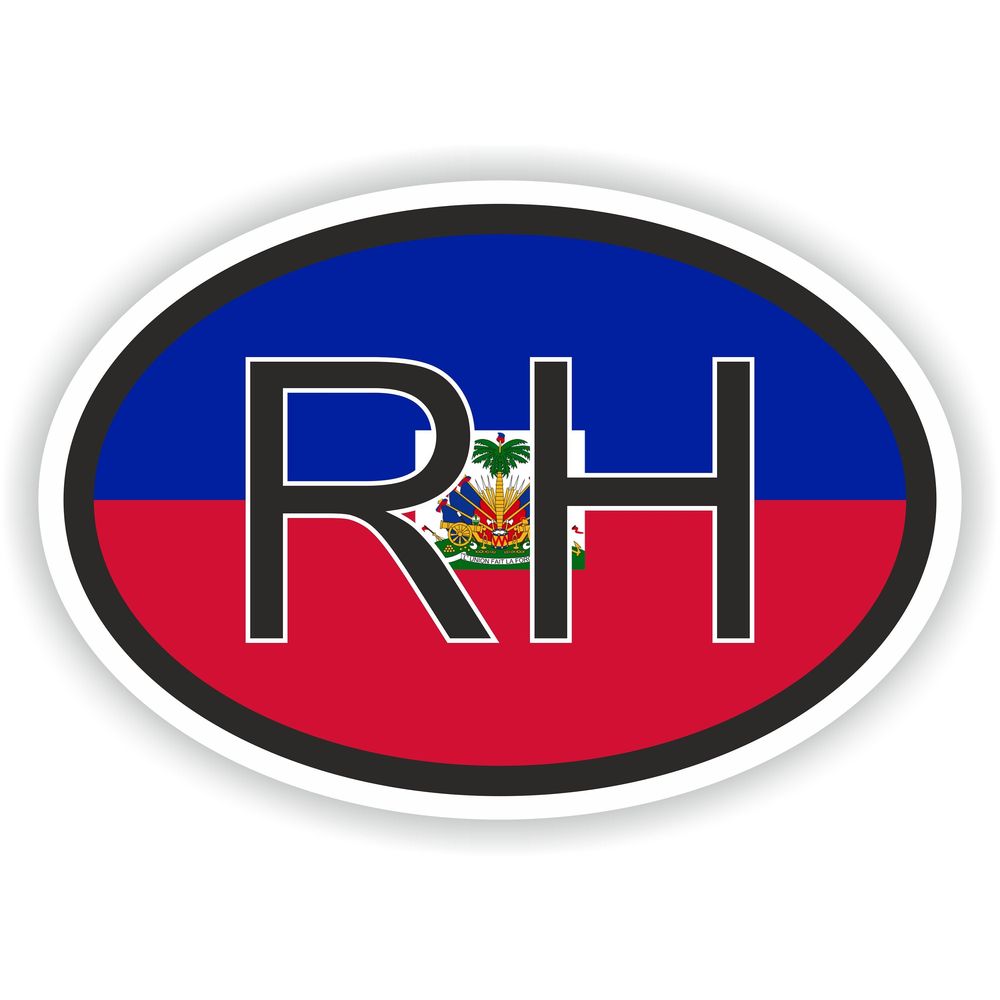 Haiti Country Code Oval With Flag