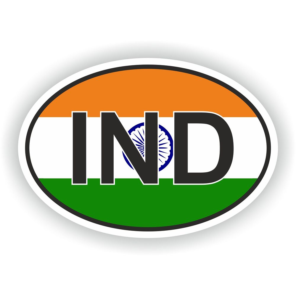 India Country Code Oval With Flag
