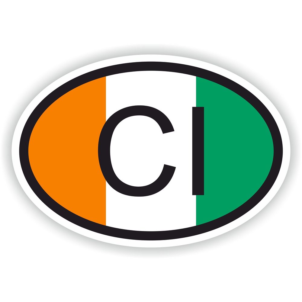 Ivory Coast Country Code Oval With Flag
