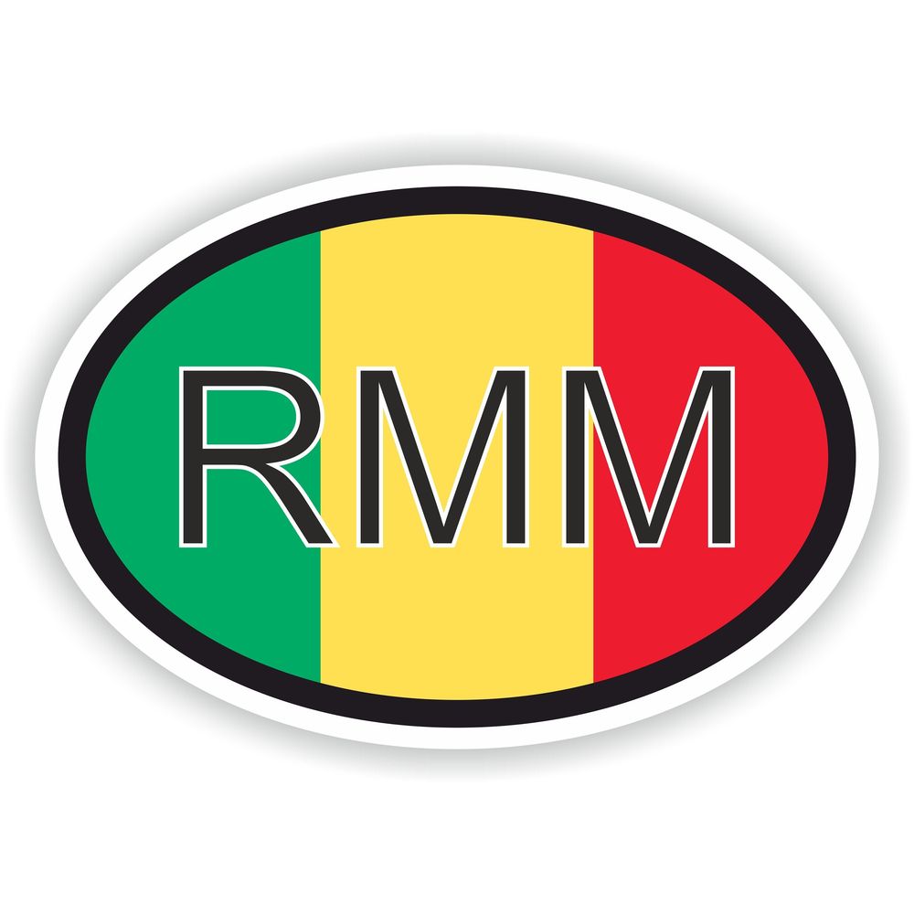 Mali Country Code Oval With Flag