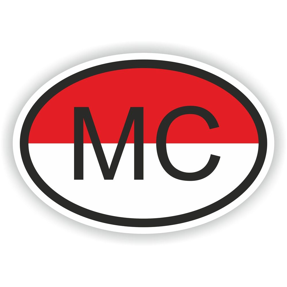 Monaco Country Code Oval With Flag