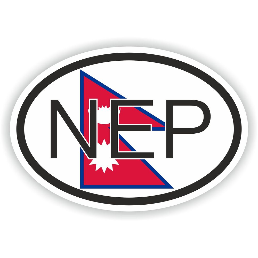 Nepal Country Code Oval With Flag
