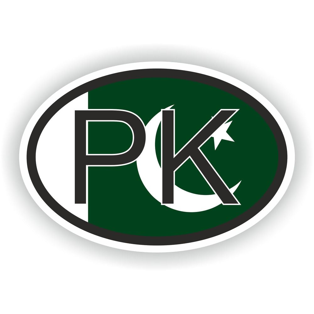 Pakistan Country Code Oval With Flag