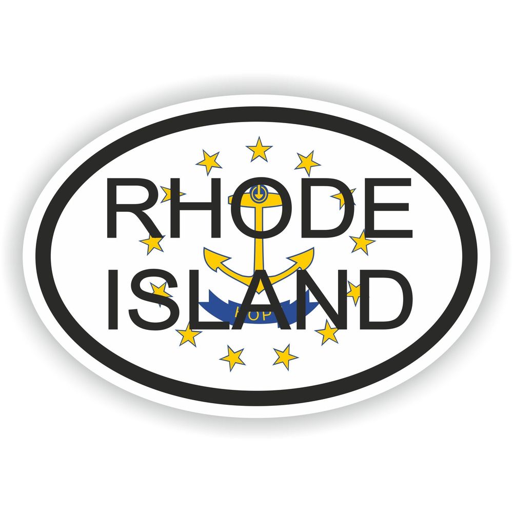 Rhode Island Country Code Oval With Flag
