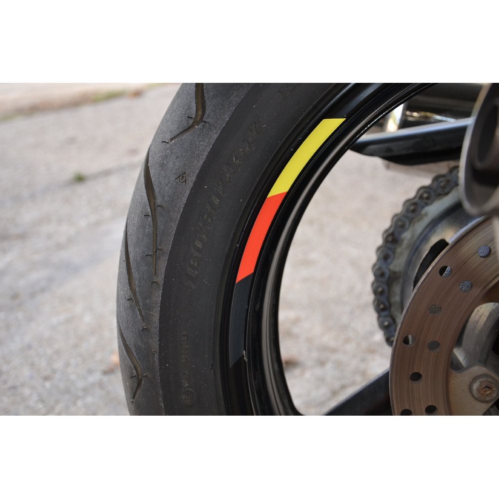 8 x Flag Stripes Germany Deutschland Motorcycle Rim For 17" Wheel