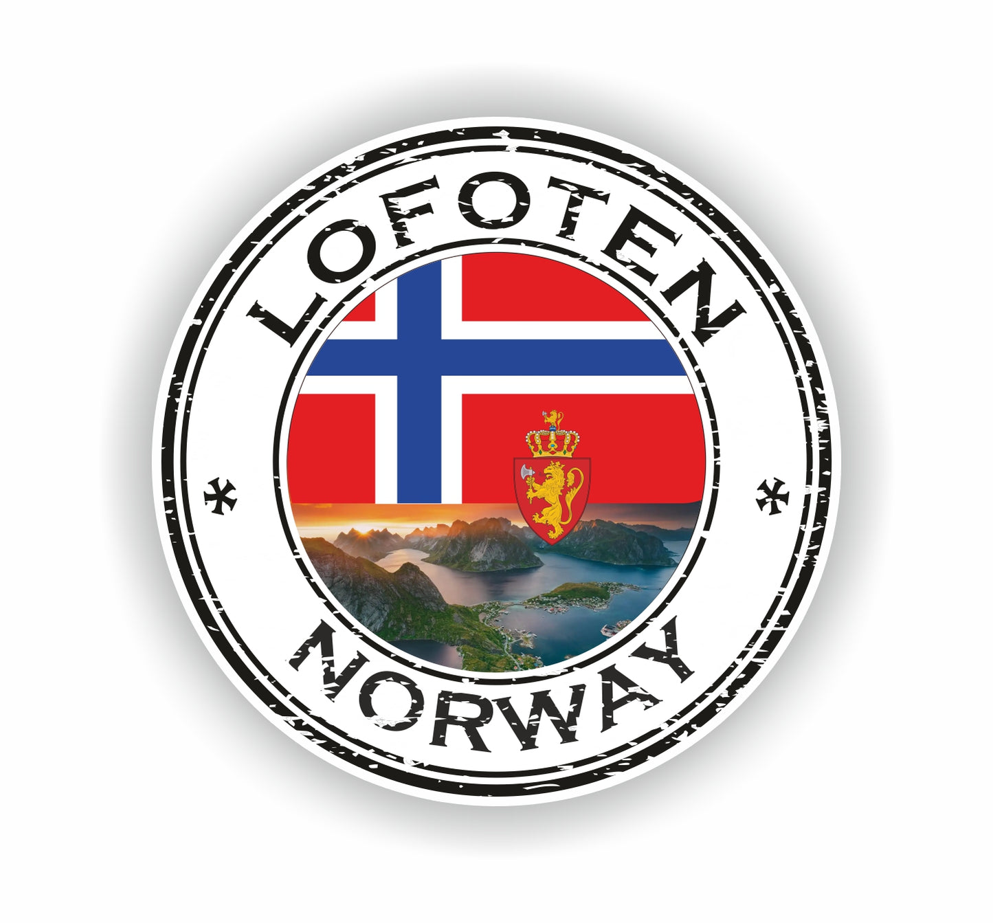 Norway Lofoten Seal Round Flag