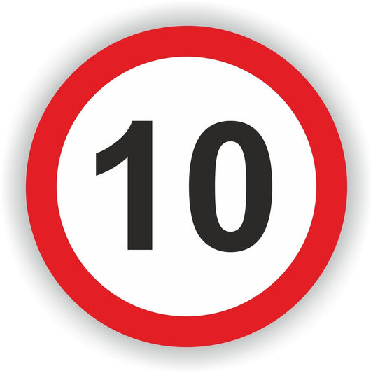 10-Speed Limit Sign