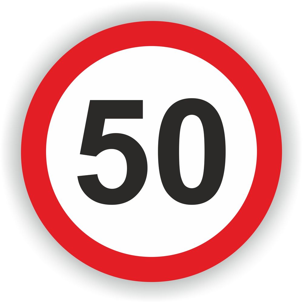 50-Speed Limit Sign