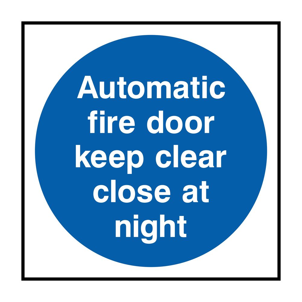 Automatic Fire Door Keep Clear Close At Night