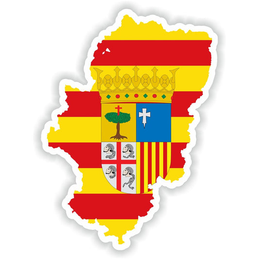Aragon Spain Map Flag