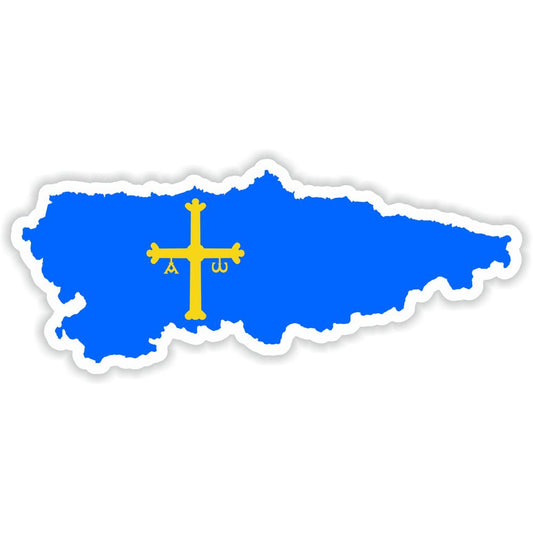 Asturias Spain Map Flag