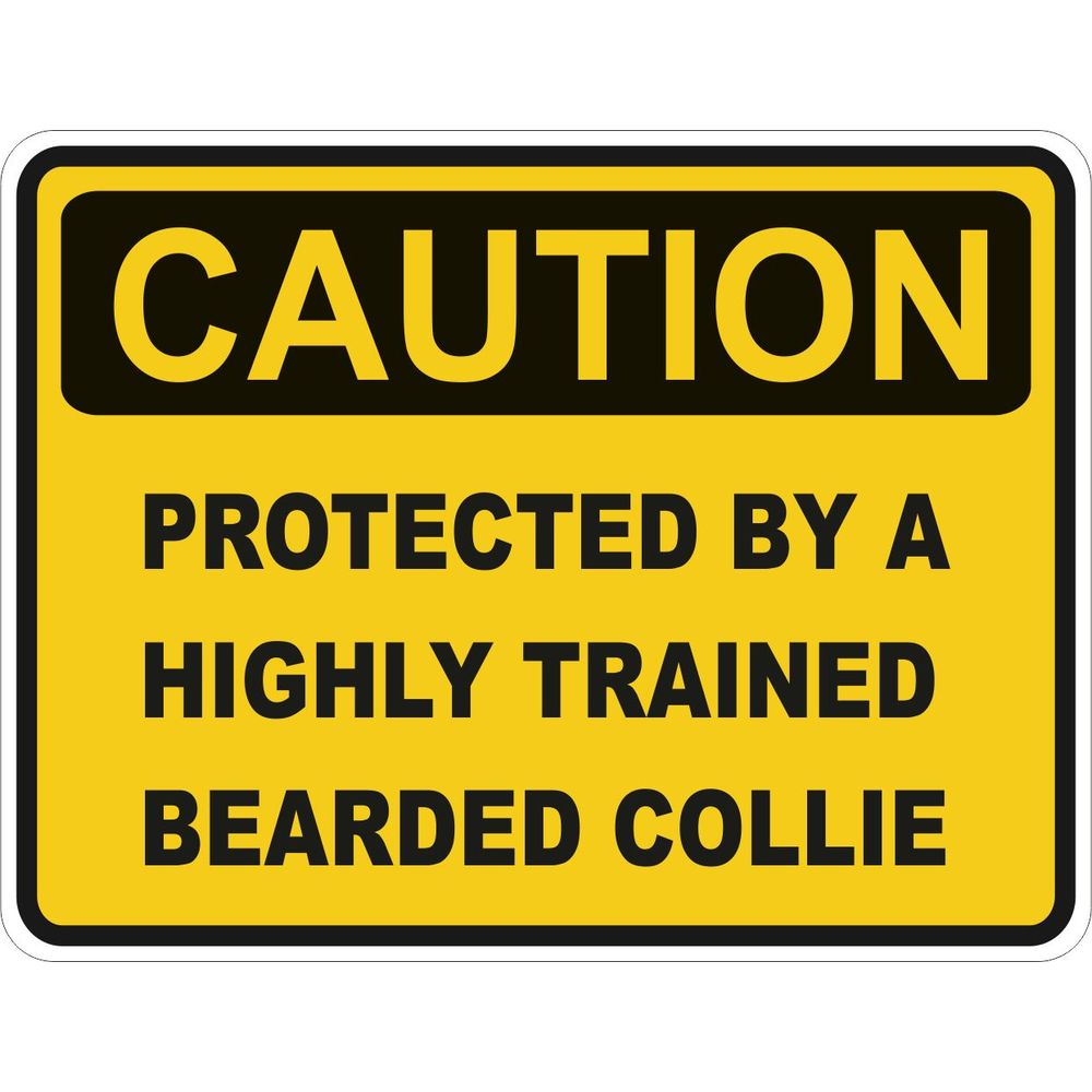 Caution Bearded Collie