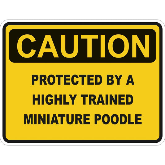 Caution Miniature Poodle