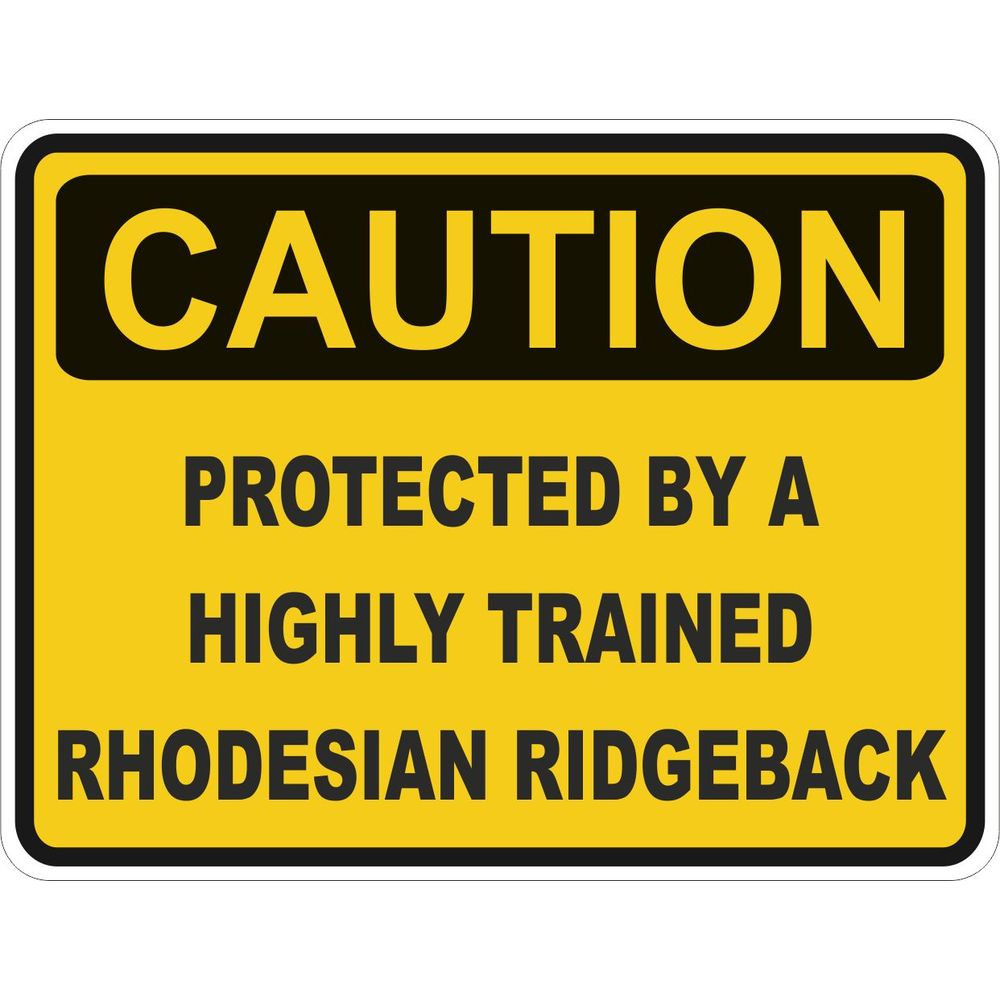 Caution Rhodesian Ridgeback