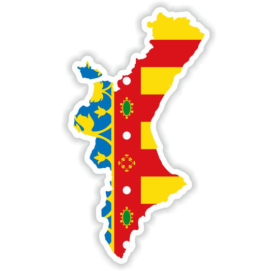 Comunitat Valenciana Valencian Counity Map Flag