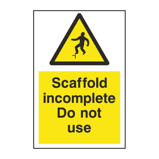 Danger Scaffold Incomplete