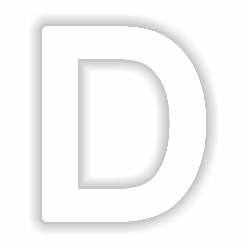 Letter D White