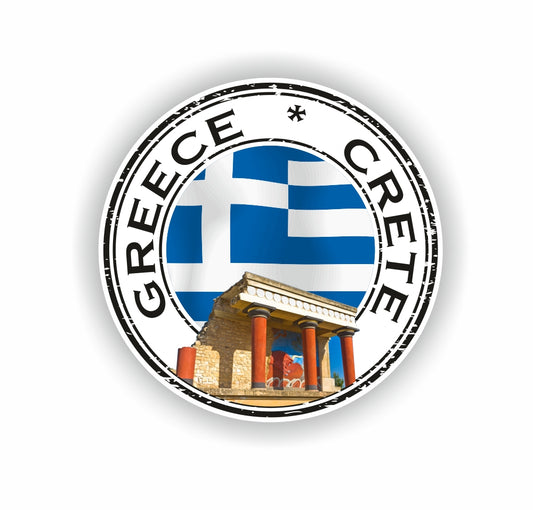 Crete 02 Greece Seal Round Flag