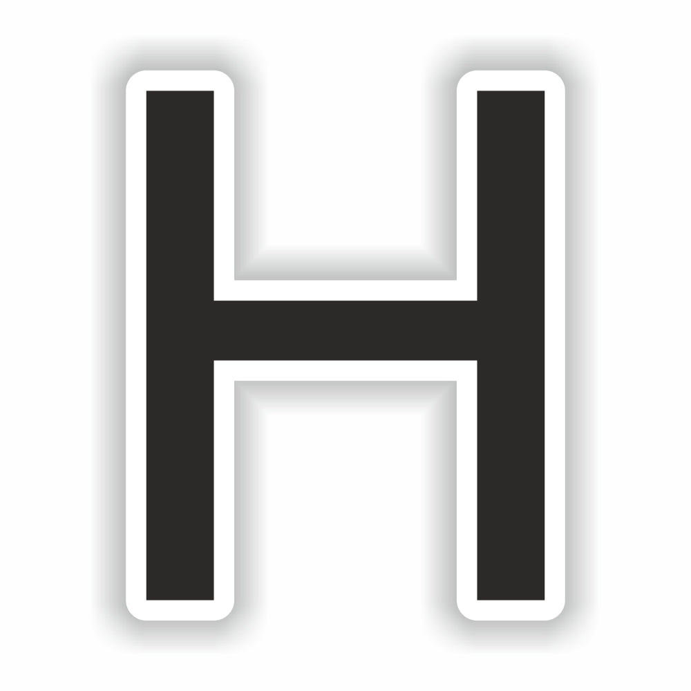 Letter H Black