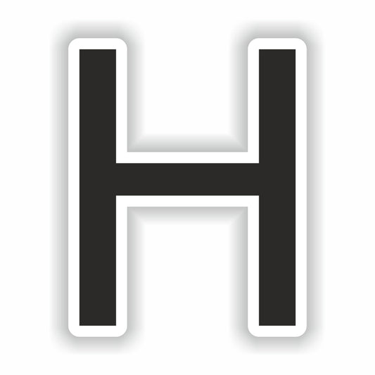 Letter H Black