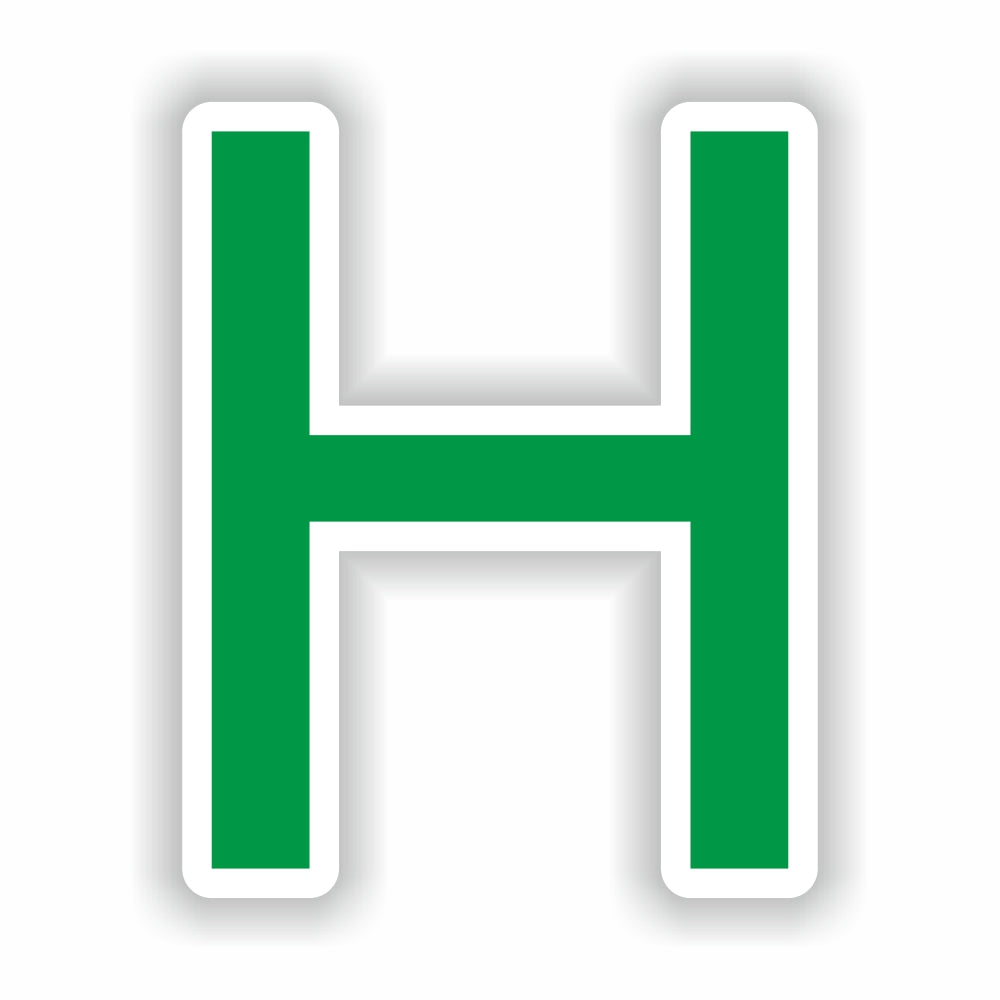 Letter H Green