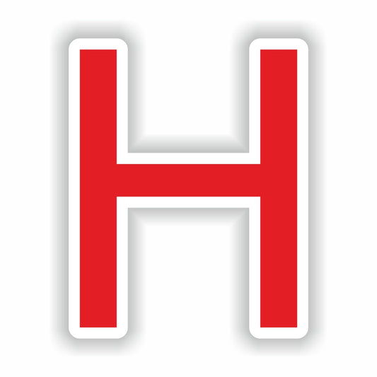 Letter H Red