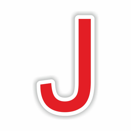 Letter J Red