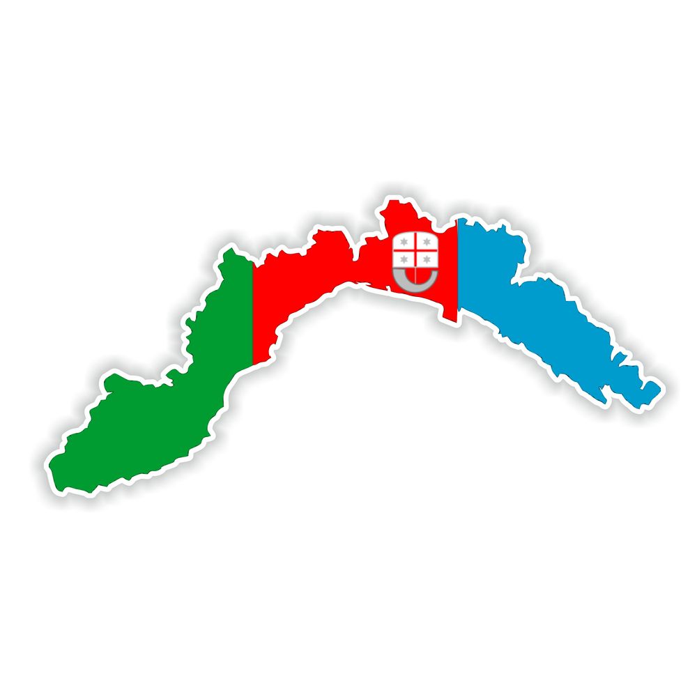 Liguria Map Flag