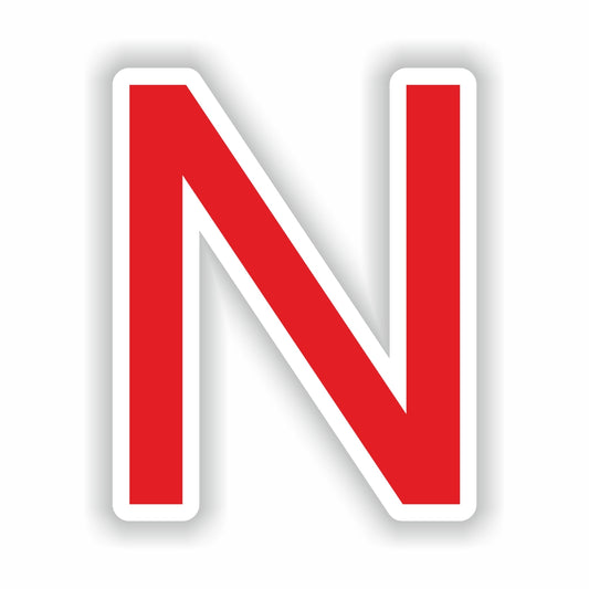 Letter N Red