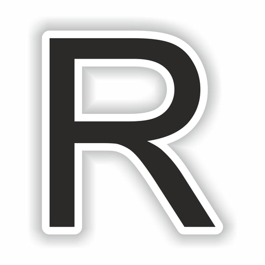 Letter R Black