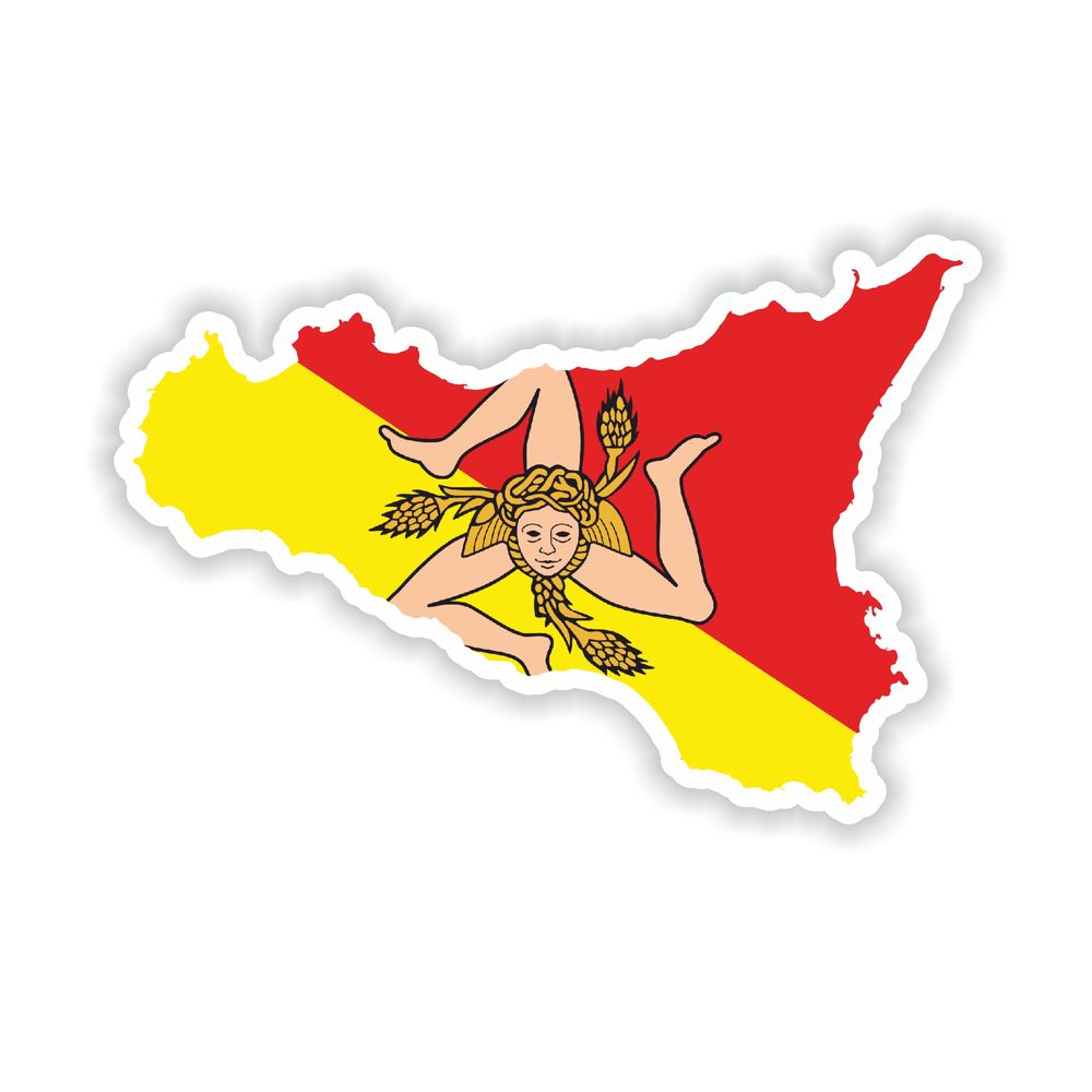 Sicilia Sicily Map Flag